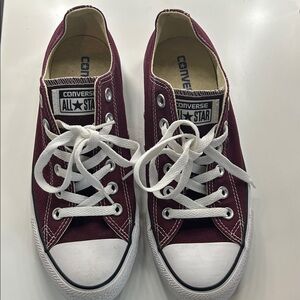 Converse Kids Low Top Sneakers - Burgundy and White